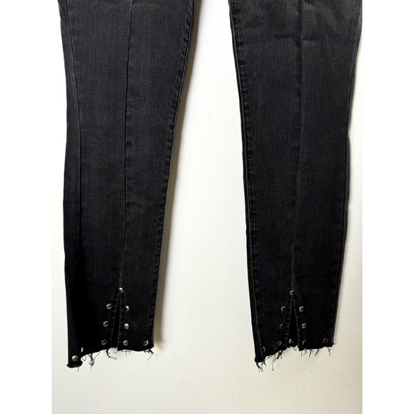 Paige Modal Blend Metal Studded Punk Rock Gothic Split Ankle Hoxton Skinny Jeans - Picture 3 of 8